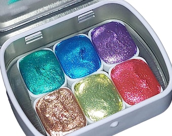 Gemstone Series * Quarter Pan* Chrome Watercolour Paint Set