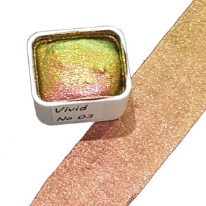 Vivid Series No 03 - Supershift Chameleon Handmade Watercolour Paint - Metallic Glitter Shimmer Calligraphy