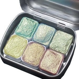 Fairy Series Vol 2 *Half Pan* Handmade Watercolour Palette - Gold Shift Chameleon Paint
