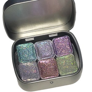 Planet Series *Half Pan* Holo Chameleon Aquarell Farbe Künstler Palette Set - Farbverschiebende Farbe - Handgemacht