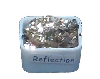 Reflexión *Serie Espejo* Pintura de acuarela en cromo plateado hecha a mano