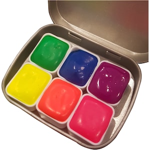 Neon Series * Half Pan* Handgefertigtes Aquarell Farbpalettenset - Künstler Geschenk - Kalligraphie Handlettering
