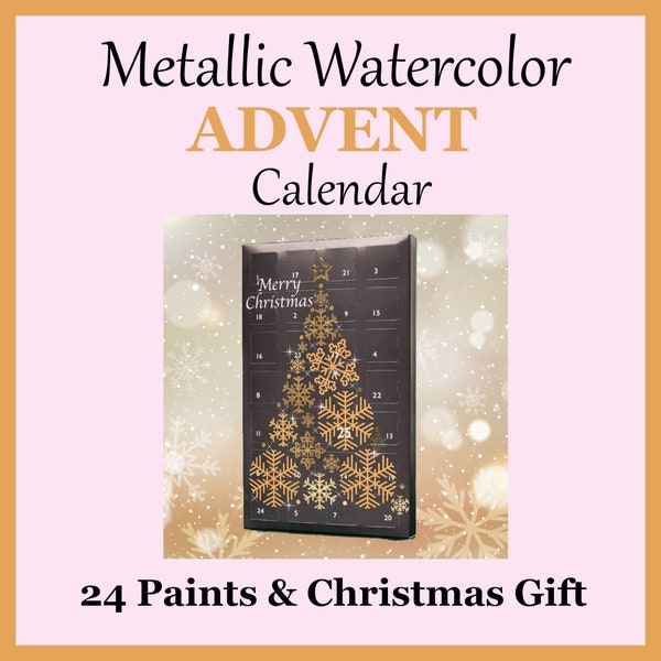 Advent Calendar - Handmade Metallic Watercolour Paint