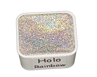 Rainbow - Handmade Holographic Watercolour Paint - Half Pan