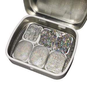 Holographische Serie * Quarter Pan* Handgefertigte Holo Aquarell Farben - Künstler Paletten Set