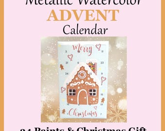 Advent Calendar - Handmade Metallic Watercolour Paint