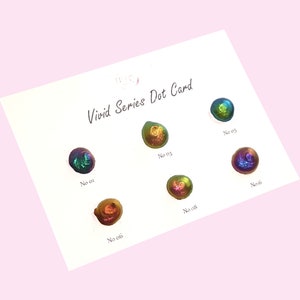 ビビッドシリーズ Vol 1 ハンドメイド スーパーシフト カメレオン 水彩絵の具 ドット カード - 6 色セット - サンプル テスター - メタリック グリッター シマー