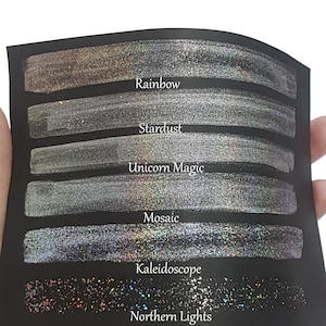 Nordlichter Handgemachte holographische Aquarellfarbe Metallic Glitter glänzender Perlglanz Holo Chrom Schimmer Bild 4