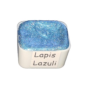 Lapis Lazuli *Limited Edition* Mica + Holo Handmade Watercolour Paint - Half Pan - Metallic Paint
