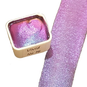 ビビッドシリーズ No 16 - スーパーシフト カメレオン ハンドメイド 水彩絵の具 - メタリック グリッター シマー カリグラフィー