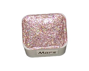 Serie Planet - Marte - Camaleonte + Holo Pittura ad acquerello fatta a mano, colore metallizzato