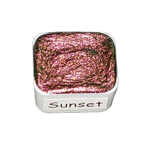 Tramonto *Serie Tropicale* Supershift Chameleon Pittura ad acquerello fatta a mano - Calligrafia scintillante con glitter metallizzati