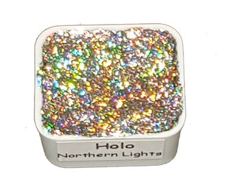 Nordlichter - Handgemachte holographische Aquarellfarbe - Metallic Glitter glänzender Perlglanz Holo Chrom Schimmer