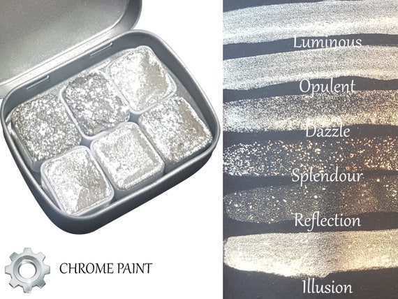 Mirror Series * Half Pan* Silver Chrome Watercolour Paint Set
