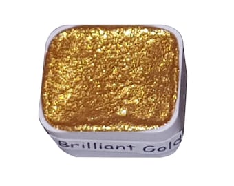 Dourado Brilhante *Série Dourada* Tinta aquarela dourada cromada feita à mão