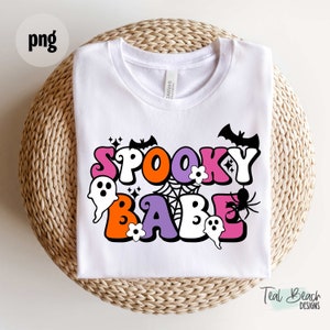 Spooky Babe png | tshirt png | Halloween png | Halloween Tshirt| Retro Schrift | Niedliche Halloween | Druck auf Anfrage | Sublimation