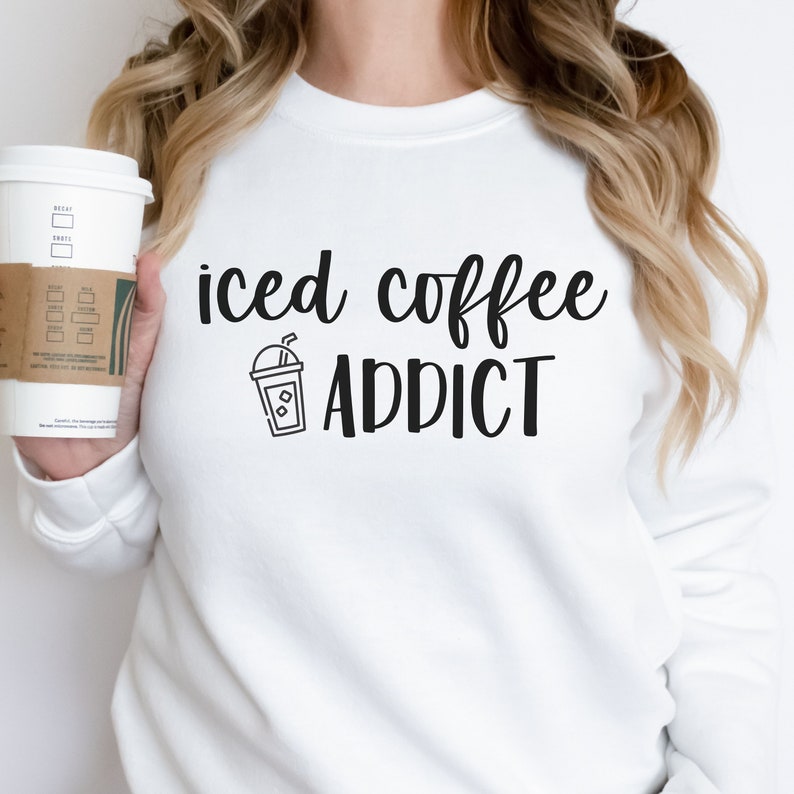 Iced Coffee Addict Png Iced Coffee Svg Coffee Lover Iced - Etsy