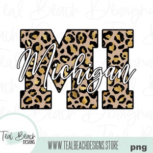 &quot;Michigan State - Leopard Print - Digitale Png Datei - T-Shirt Sublimation Design Clip Art - INSTANT DOWNLOAD .&quot;