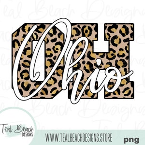 Ohio State - Leopard Print - Buckeyes - Digital Png File - T-shirt Sublimation Design Clip Art - INSTANT DOWNLOAD