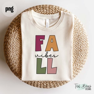 Vibraciones de otoño Png / Otoño png / Camiseta png / Camiseta de otoño / Sublimación de otoño / Impresión bajo demanda / Lindo otoño png / Word Art