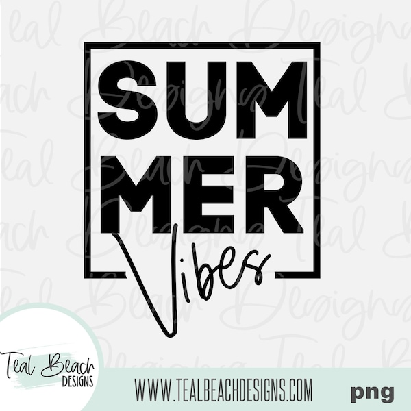 Summer Vibes - Digital Png File - T-shirt Sublimation Design Clip Art - INSTANT DOWNLOAD