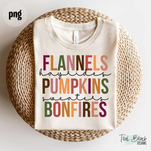 Fall png | Flannels, Pumpkins & Bonfires | Autumn png | Fall Sublimation | Autumn Sublimation | print on demand