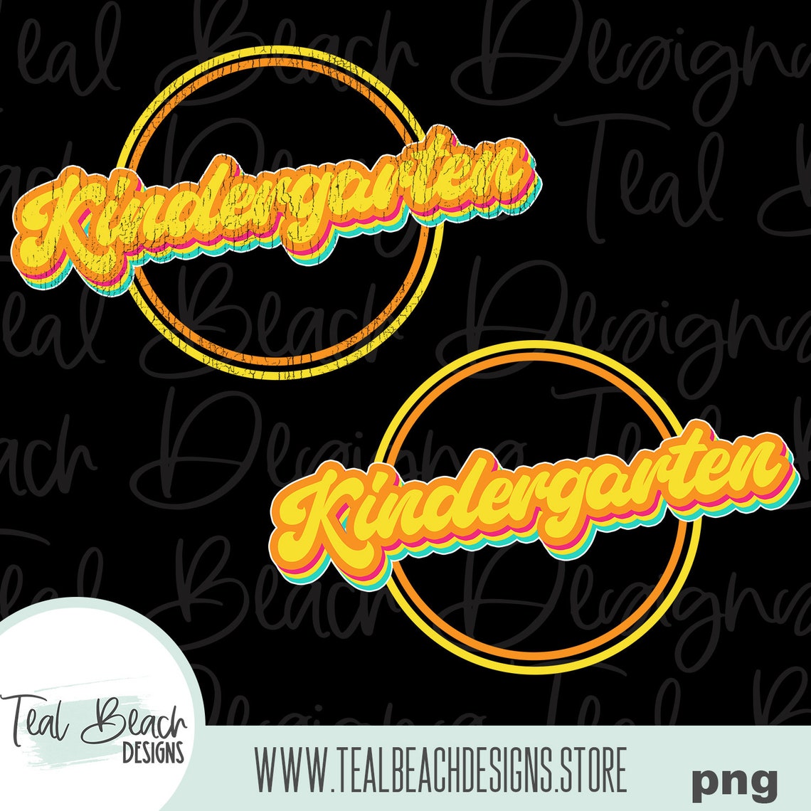 Kindergarten Retro Plain &amp; Vintage Look Digital Png File | Etsy