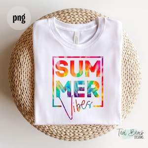 Summer Vibes Tie-Dye - Digital Png & Svg File - T-shirt Sublimation Design Clip Art - INSTANT DOWNLOAD