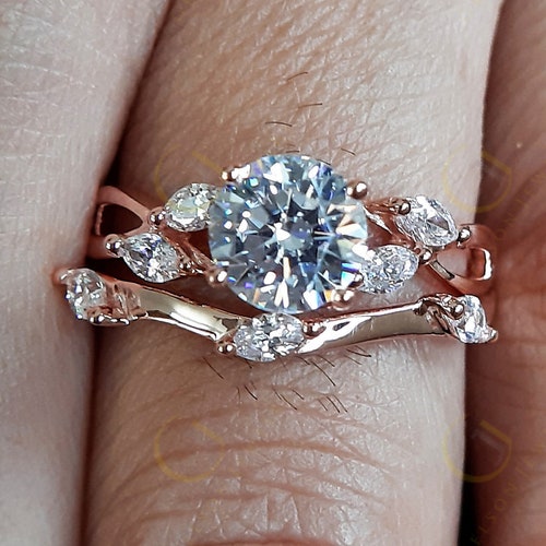Moissanite Oval 9x7mm Engagement Ring Bridal Ring Set | Etsy
