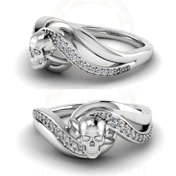 Skull Wedding Ring Etsy