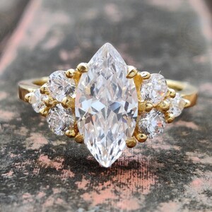 2 Ct 14K Gold Marquise Moissanit Verlobungsring, Ehering für Frauen, Jahrestag Geschenk für Sie