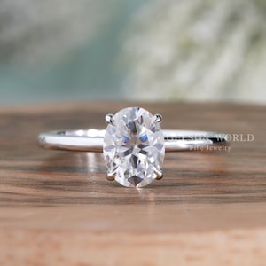 1.5 Carat Oval Cut Moissanite Solitaire Engagement Ring For Women, 8x6mm Oval Cut Classic Ring, Simple Promise Ring, 1.0 Ct To 3.0 Ct Oval