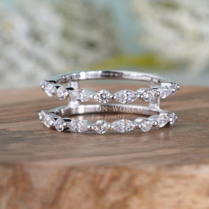 Verschönererring Band, Moissanite Ringvergrößerer, 14K Gold Ring-Vergrößerer und Wraps, Verschönererer Eheringe, Passende Bands,Enhancer für Frauen