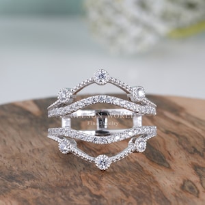 Ringjack, ringversterkers en wraps, Moissanite Womens Vintage Enhancer trouwringband, wrap guard band, wrap voor ring, versterkerjack