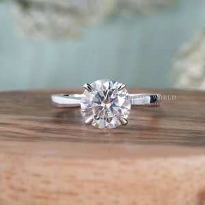 2Ct IGI gecertificeerde Lab Grown Diamond Solitaire verlovingsring, ronde geslepen diamanten ringen voor vrouwen, klassieke huwelijksbelofte ring voor haar