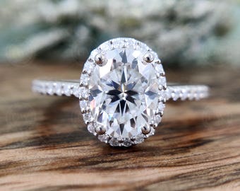 IGI Certified Oval Lab Grown Diamond Halo Engagement Ring