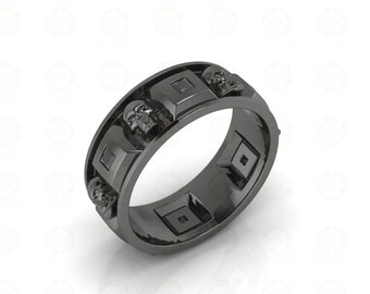 Croce Di San Benedetto FaithHeart Anello Uomo San Michele Amuleto In Acciaio Inox 316L Antiallergico Argento Nero Retro Rilievo 3D Misure IT 14-32 Disponibili Gioielli Talismano Regalo Compleanno Portafortuna Uomo - 4