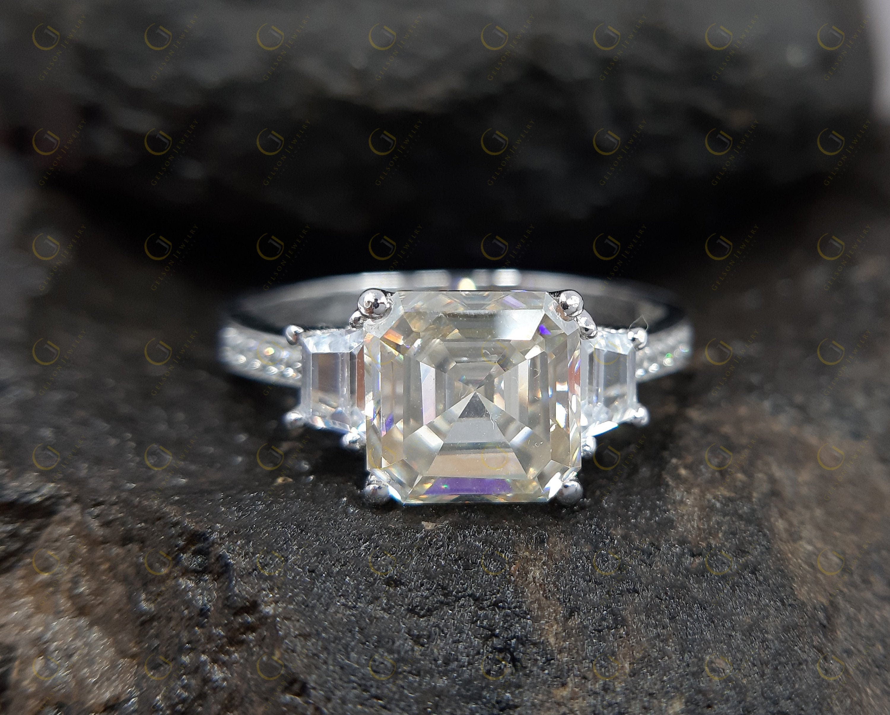 2.00 Ct Asscher Cut Moissanite Engagement Anniversary Ring 925 Sterling Silver 2.00 Ct Asscher Cut Moissanite Engagement Anniversary Ring 925 Sterling Silver