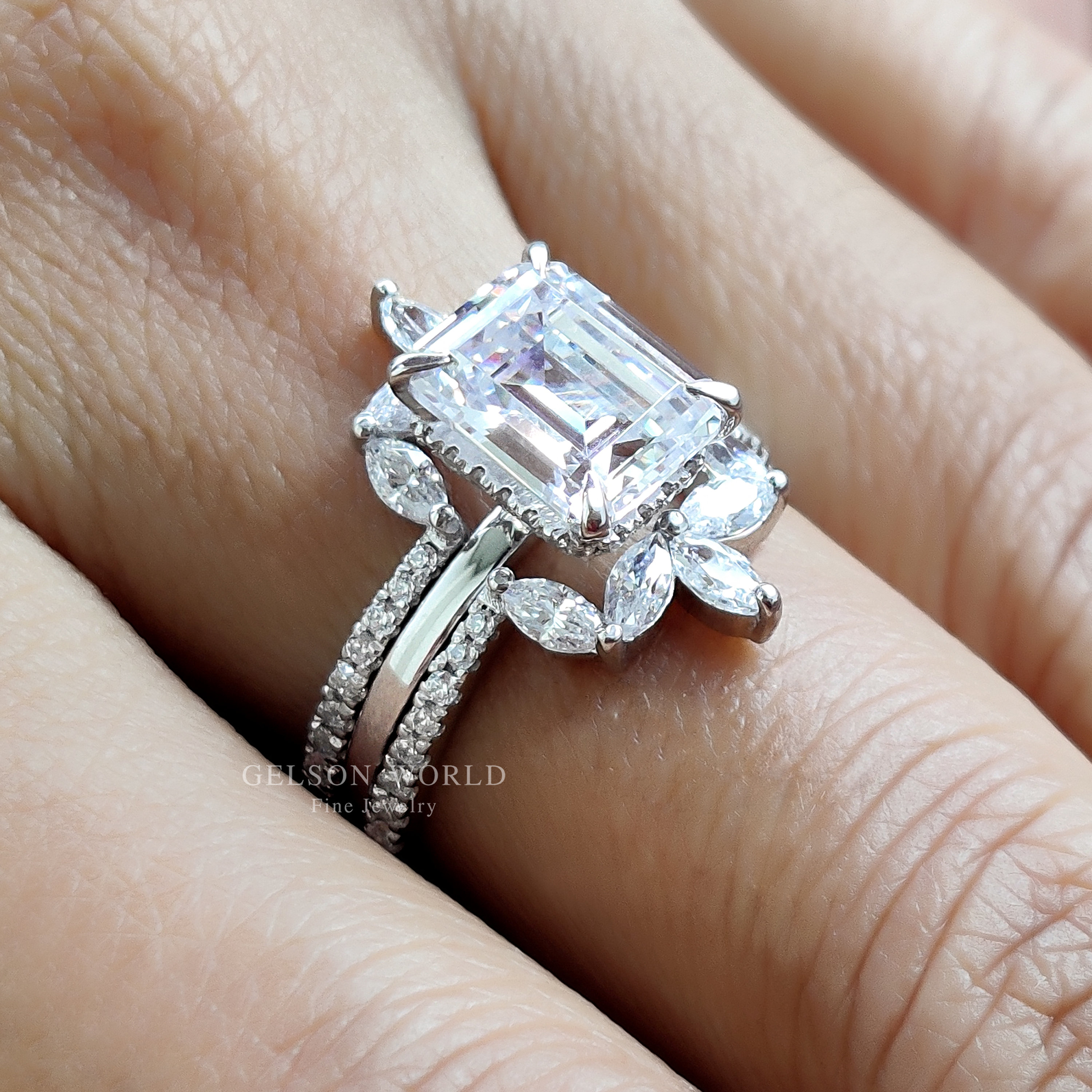 Jewelry Cushion Cut Ring Enhancer Crown Moissanite Curved Wedding