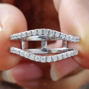 Ringjacke, Ring-Vergrößerer und Wraps, runde Moissanit-Frauen-Kurven-Vergrößerer-Hochzeitsringband, Wrap-Schutzband, Wraps für Ring