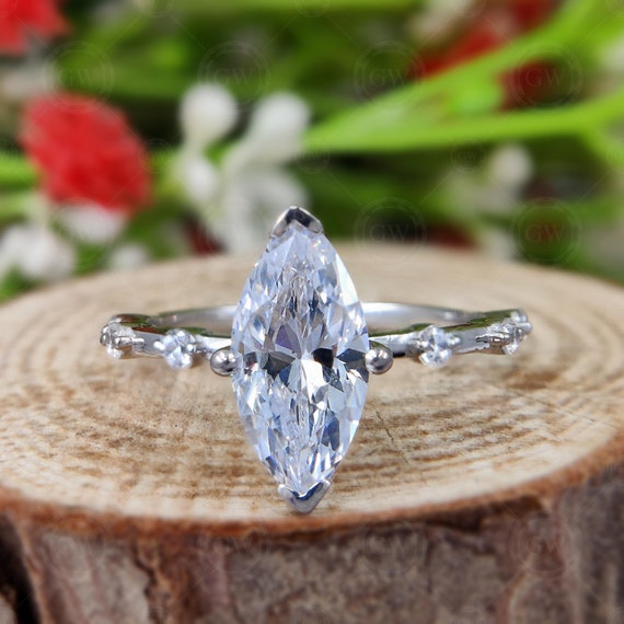 Anillo Solitario Anillos De Compromiso Con Piedra PequeÃ±a Anillo