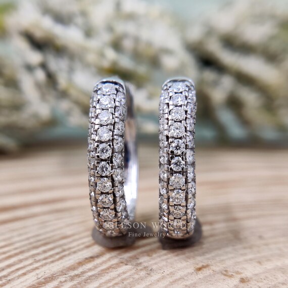 Orecchini a cerchio Full Moissane Color D 100% orecchini a cerchio grande in argento Sterling 925 orecchini con diamanti scintillanti per regalo da donna  36