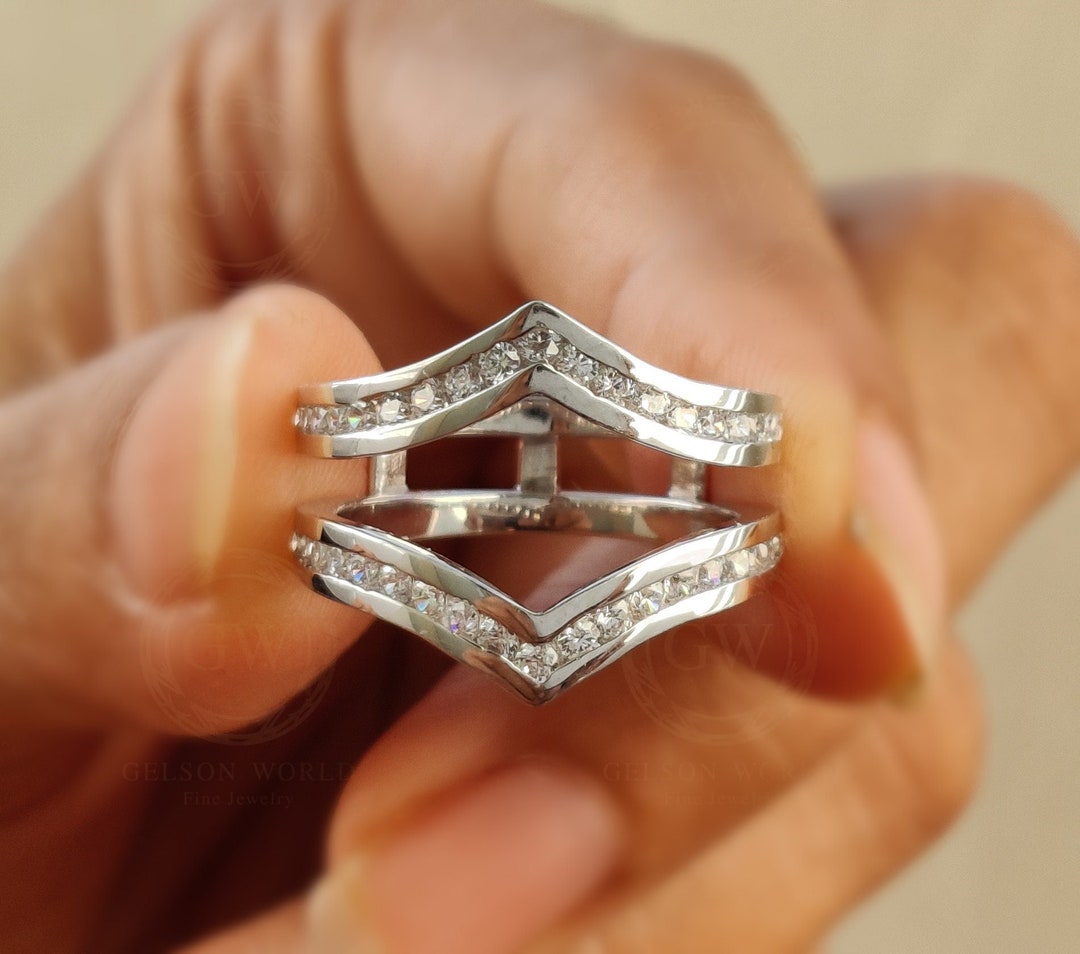 Ring Jacket for Engagement Ring White Gold Wedding Ring Etsy