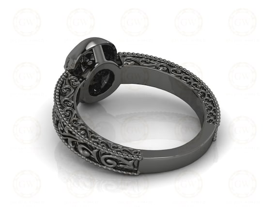 Black skull 2024 diamond ring