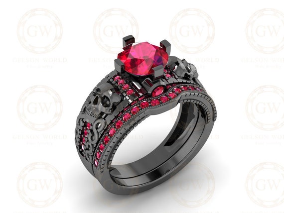 Skull wedding shop bands for her