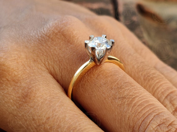 Eternal Elegance - 14K Gold 1.5CT Cushion Cut Halo Moissanite Engagement  Ring S | Diamond Lab