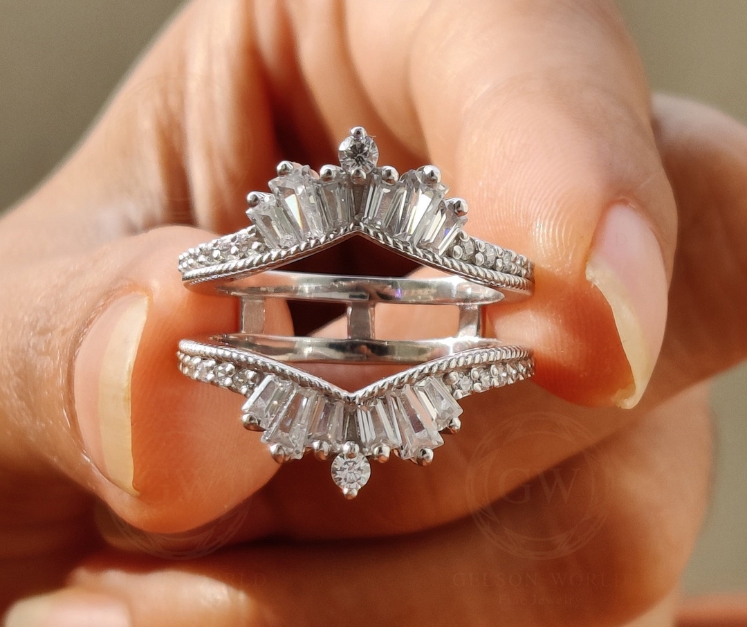 Ring Jacket Ring Enhancers and Wraps 14K Gold Moissanite Etsy