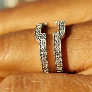 Moissanite Princess Cut Ring Enhancer, Sterling Silver Wedding Band ...
