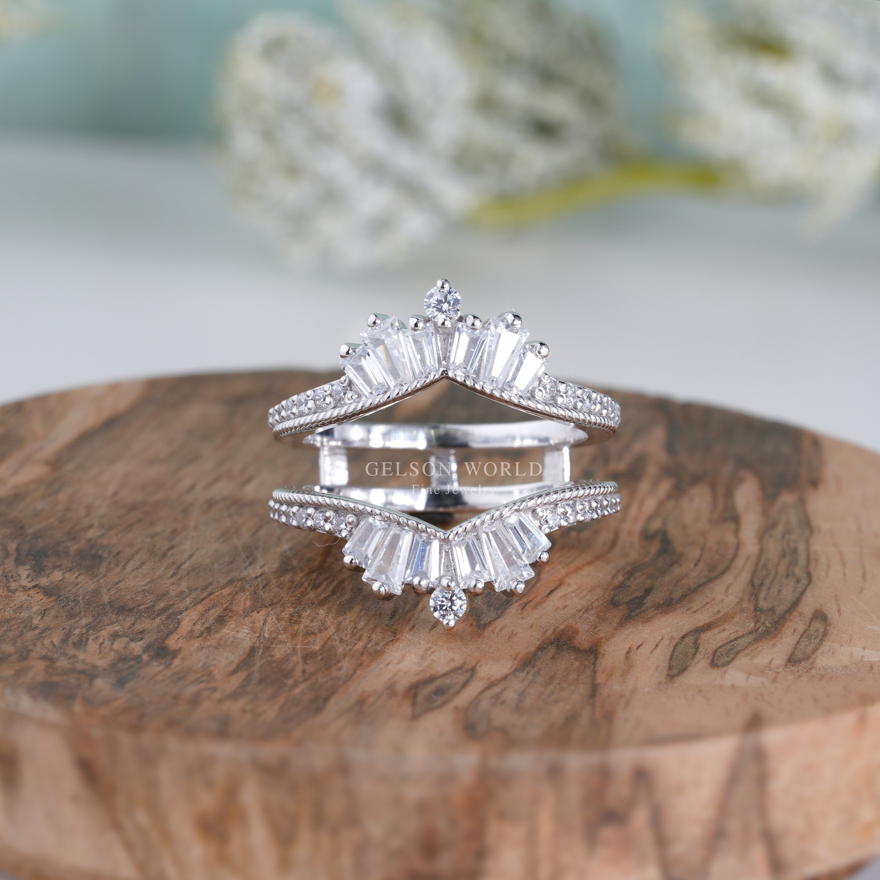 Princess Crown Ring Guard Wedding Band for Women Sterling Silver Ring  Enhancer 8 | eBay