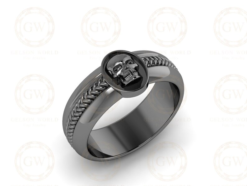 Unique Gothic Skull Bridal Men's Wedding Band Anniversary Etsy
